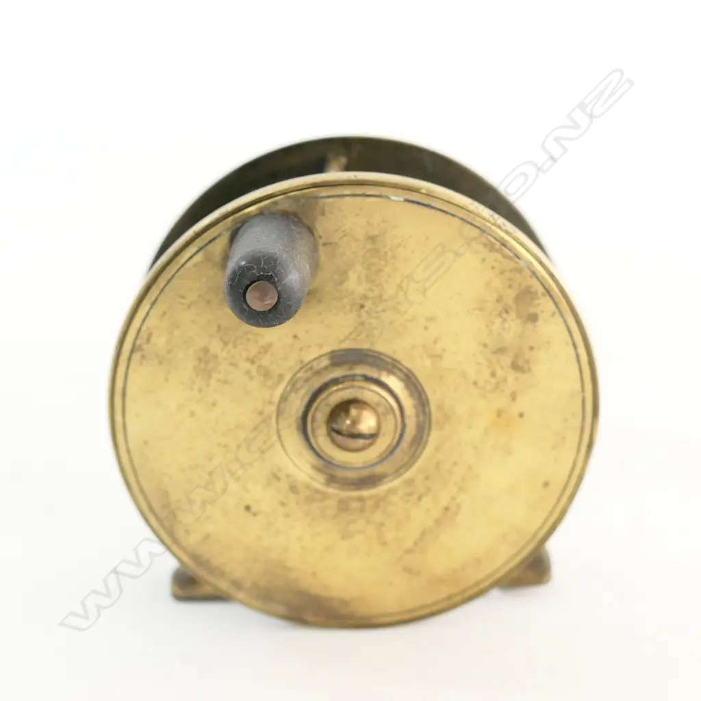 VICTORIAN PERIOD 3½" BRASS SALMON REEL Image 1++